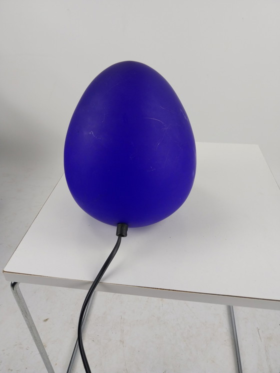 Image 1 of W.L.P leuchten germany Egg lamp. Kobalt blue