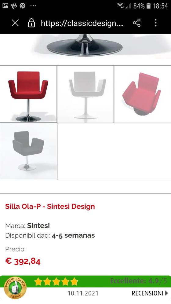 Image 1 of Armchair Silla Ola-P | Synthesis Design