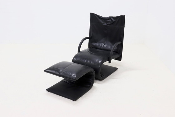 Image 1 of Chaise longue zen et ottoman vintage Claude Brisson pour Ligne Roset