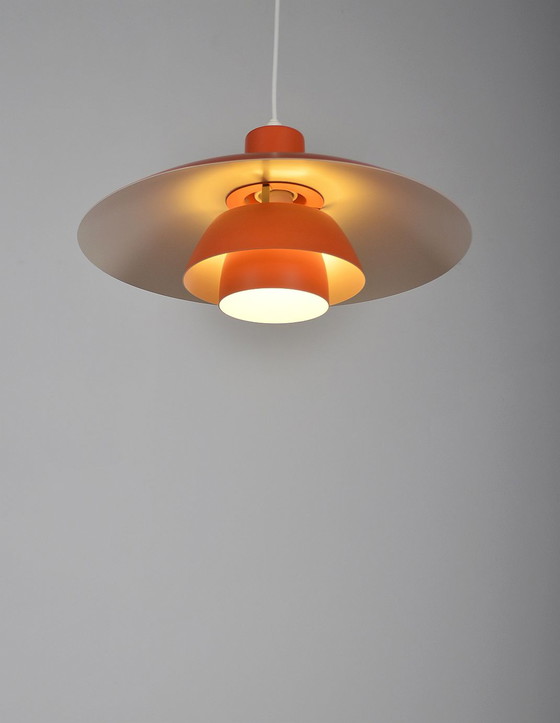 Image 1 of Red hanging lamp PH 4/3 by Poul Henningsen for Louis Poulsen, 1960s