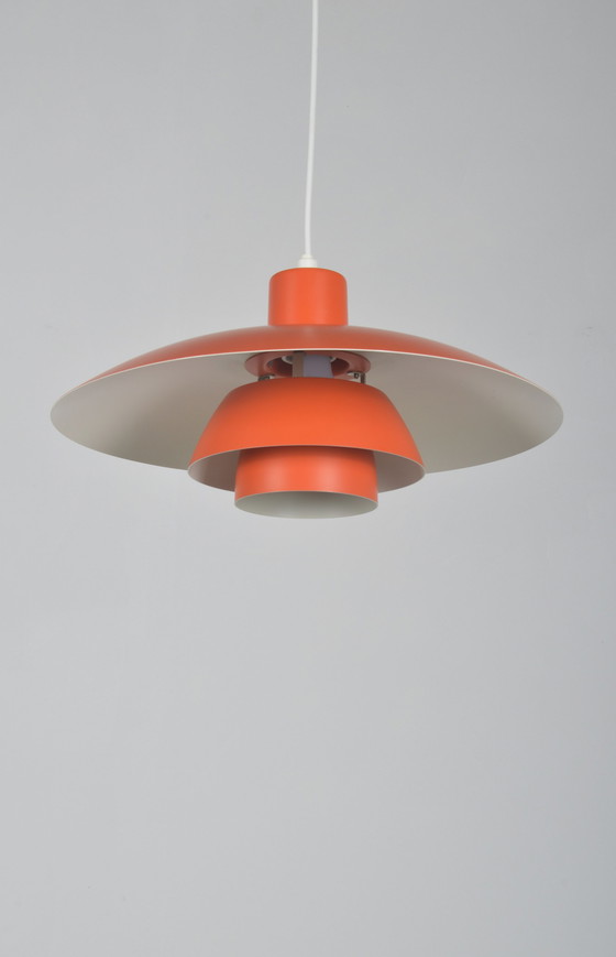 Image 1 of Red hanging lamp PH 4/3 by Poul Henningsen for Louis Poulsen, 1960s