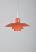Lampada a sospensione rossa PH 4/3 di Poul Henningsen per Louis Poulsen, anni '60