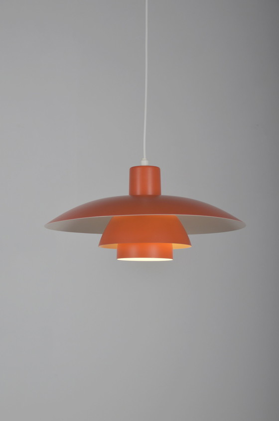 Image 1 of Red hanging lamp PH 4/3 by Poul Henningsen for Louis Poulsen, 1960s