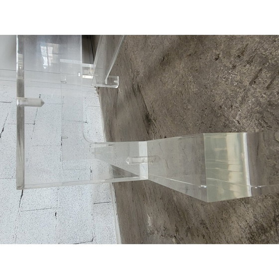 Image 1 of Vintage smoked glass coffee table by Michel Dumas, 1970