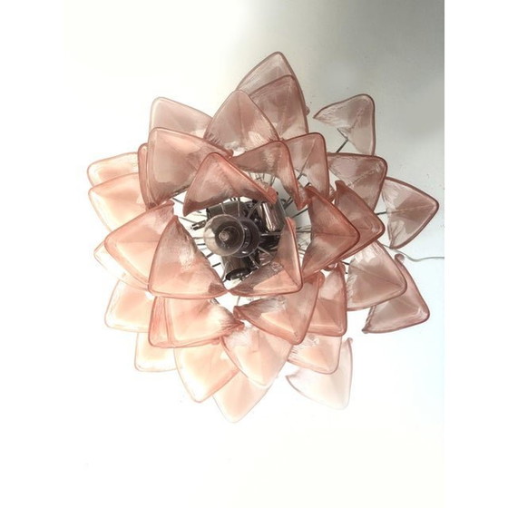 Image 1 of Vintage Chandelier In Pink And White Color