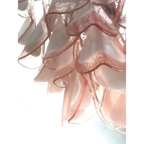 Image 1 of Vintage Chandelier In Pink And White Color
