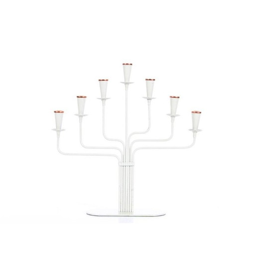 Vintage white metal candlestick by Gunnar Ander for Ystad Metall, 1960