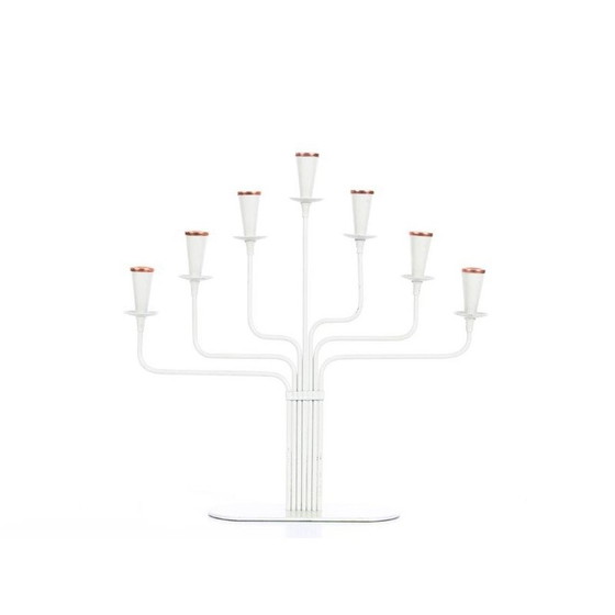 Image 1 of Vintage white metal candlestick by Gunnar Ander for Ystad Metall, 1960