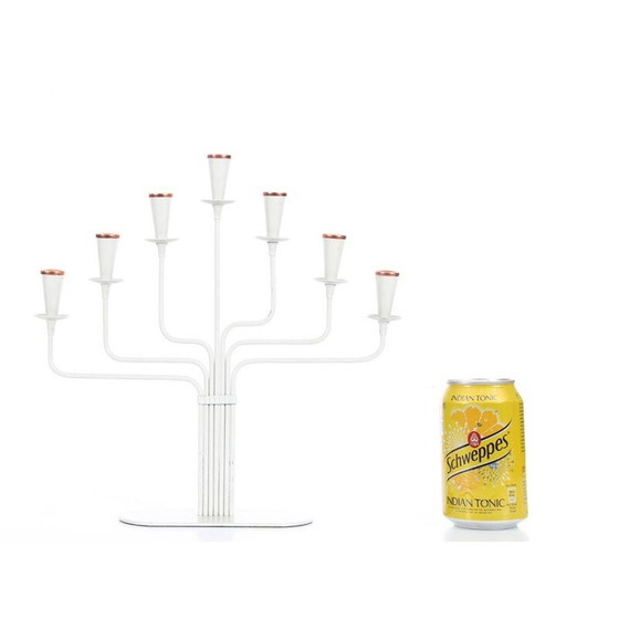 Image 1 of Vintage white metal candlestick by Gunnar Ander for Ystad Metall, 1960
