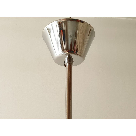 Image 1 of Lampadario vintage in acciaio, legno e vetro, anni '60