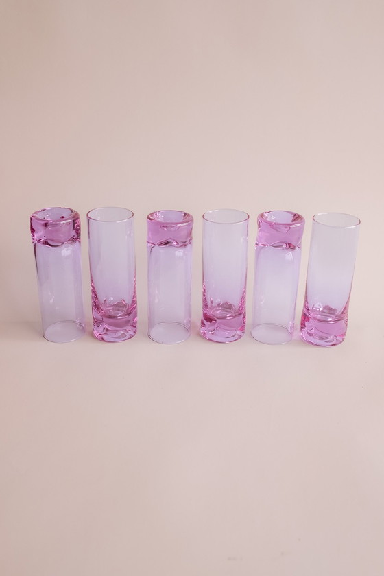 Image 1 of Set Of 6 Lilac Italian Longdrink Dent Glasses