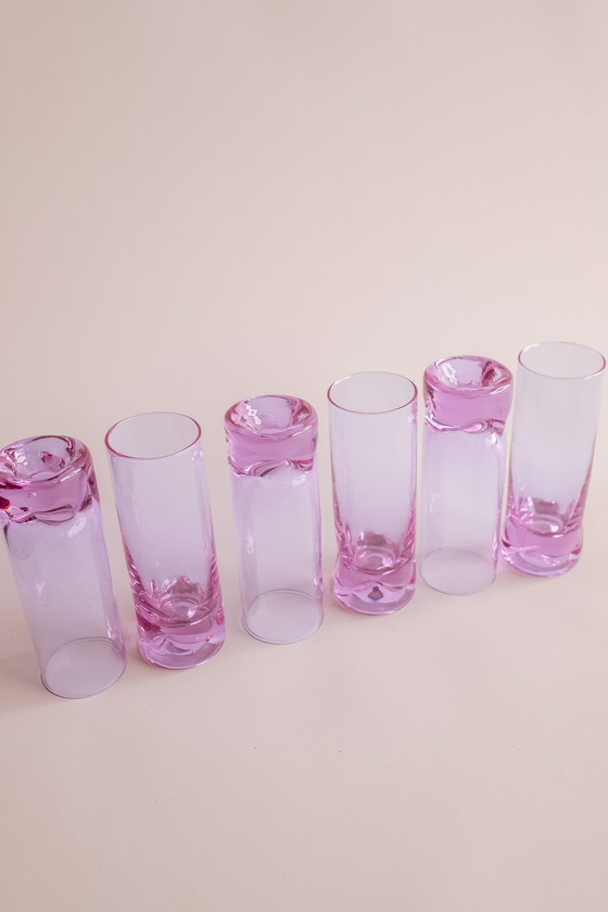 Image 1 of Set Of 6 Lilac Italian Longdrink Dent Glasses