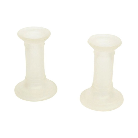 Image 1 of Pair of vintage milk glass candlesticks, Germany 1980