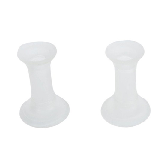 Image 1 of Pair of vintage milk glass candlesticks, Germany 1980