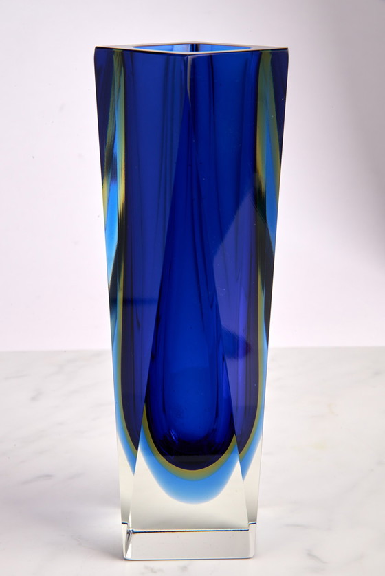 Image 1 of Faceted glass vase