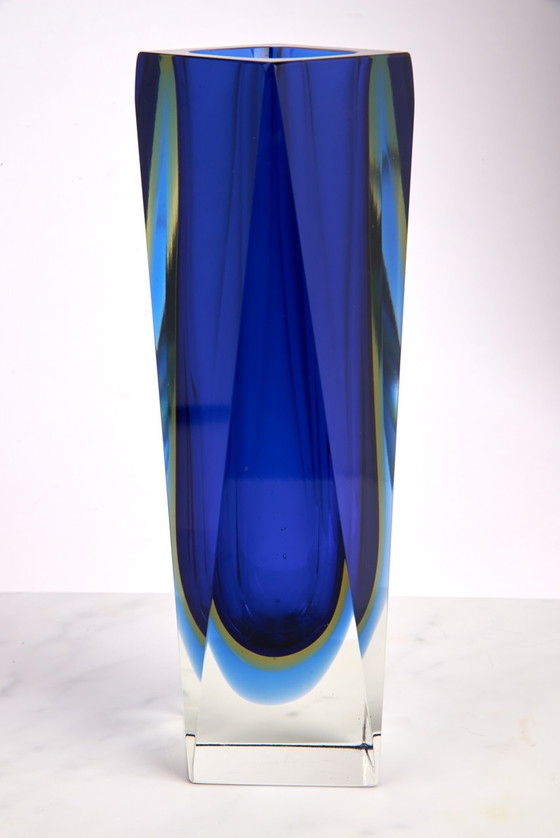 Image 1 of Faceted glass vase