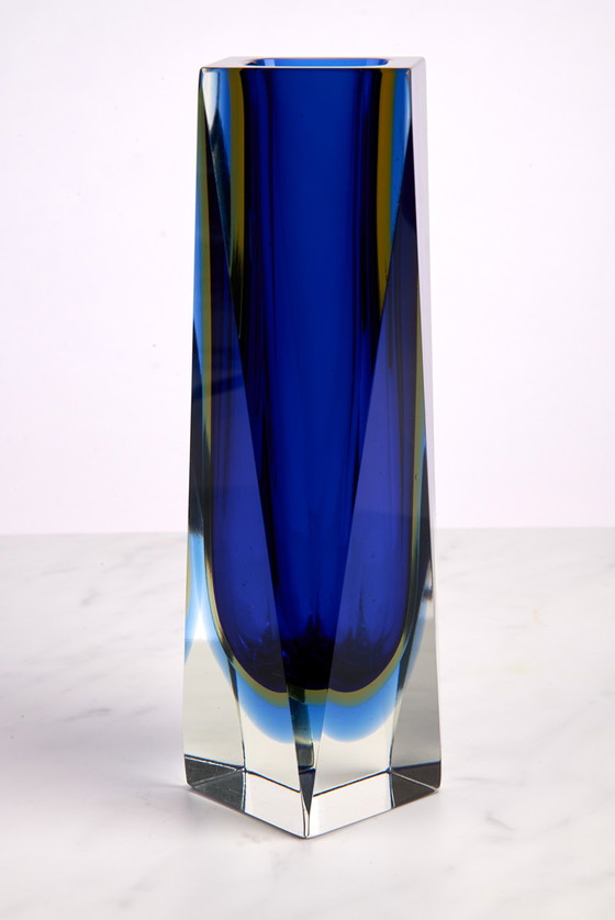 Image 1 of Faceted glass vase