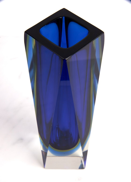 Image 1 of Faceted glass vase