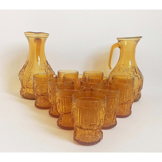 Image 1 of Set di bicchieri vintage arancioni, Italia anni '70