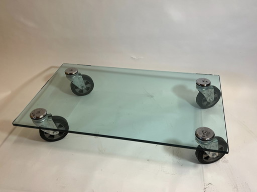 Coffee table with wheels