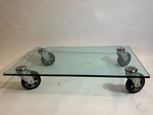 Coffee table with wheels