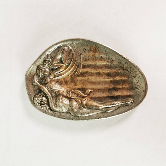 Image 1 of Vintage Art Nouveau bronze soap dish, Czechoslovakia 1930