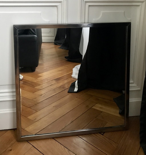 Square Chrome Steel Mirror