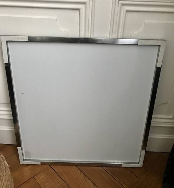 Image 1 of Square Chrome Steel Mirror