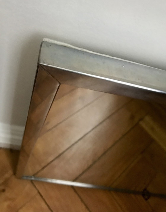 Image 1 of Square Chrome Steel Mirror