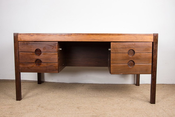 Image 1 of Large Danish Rosewood Executive Desk by Christian Linneberg 1960.