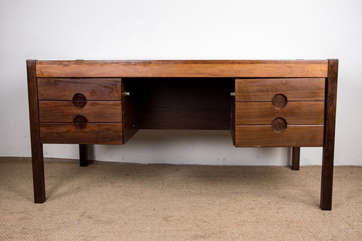 Large Danish Rosewood Executive Desk by Christian Linneberg 1960.