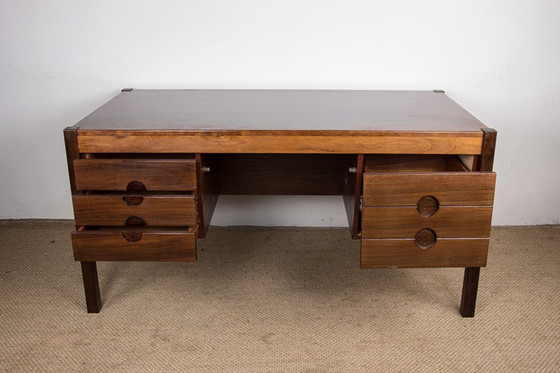 Image 1 of Large Danish Rosewood Executive Desk by Christian Linneberg 1960.