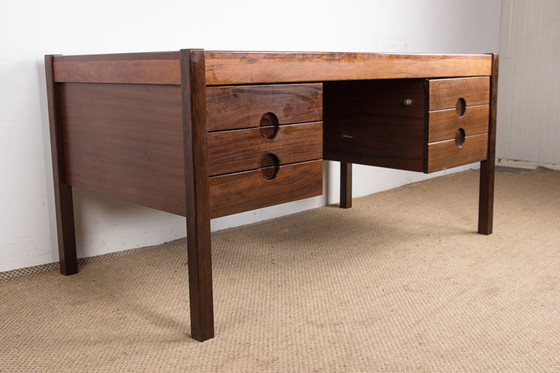 Image 1 of Large Danish Rosewood Executive Desk by Christian Linneberg 1960.