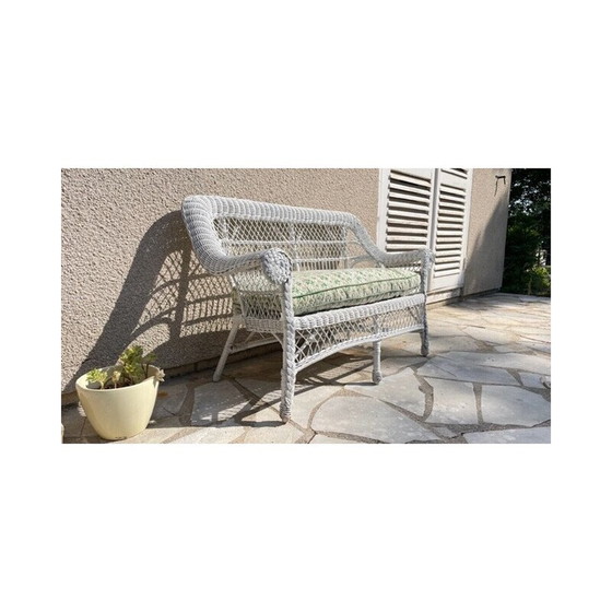 Image 1 of Kids vintage rattan bench, 1970-1980