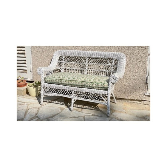 Image 1 of Kids vintage rattan bench, 1970-1980