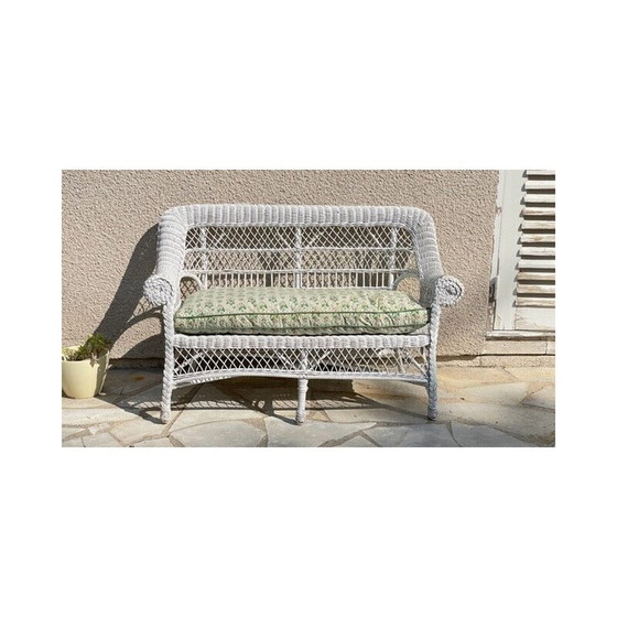 Image 1 of Kids vintage rattan bench, 1970-1980