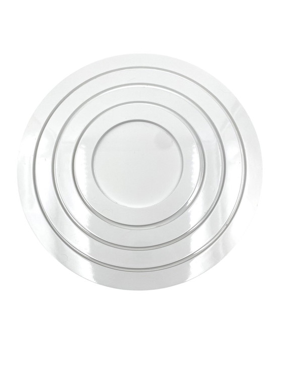 Image 1 of Great White Centerpiece Stacked White Plastic Trays, Italy 1970S