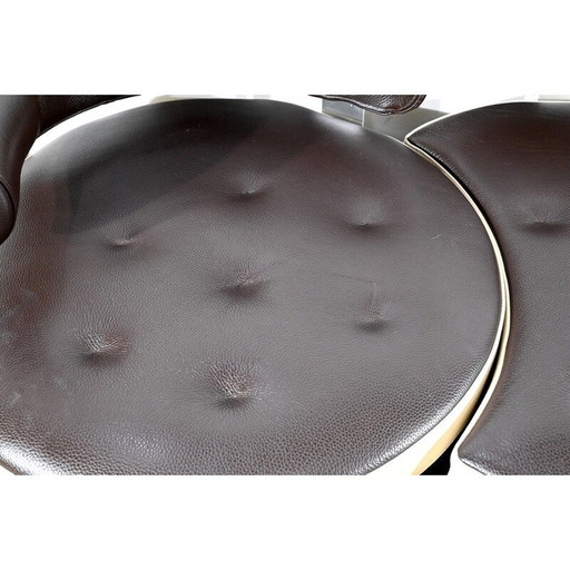 Vintage 3 seater sofa with ottoman by Mario Spinelli for Formenti, Italy 1980