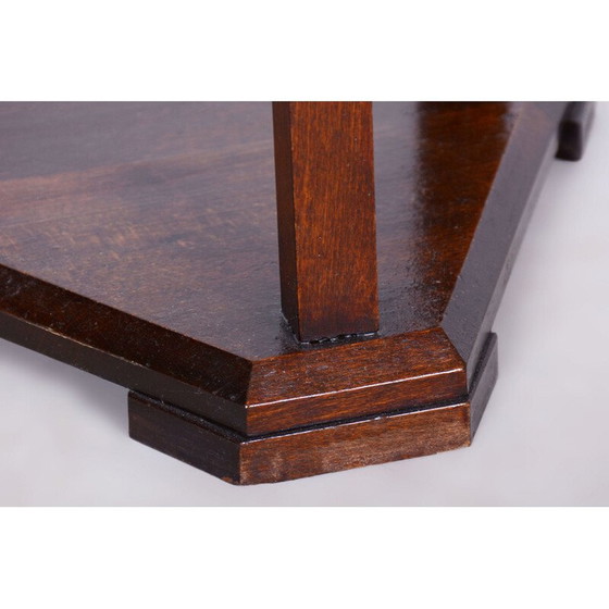 Image 1 of Vintage Art Deco oak pedestal, Czechoslovakia 1920