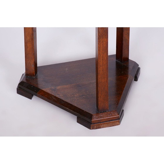 Image 1 of Vintage Art Deco oak pedestal, Czechoslovakia 1920