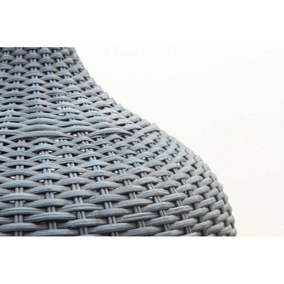 Image 1 of Vintage blue wicker pendant lamp, 1960s