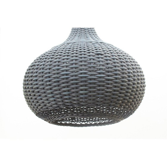 Image 1 of Vintage blue wicker pendant lamp, 1960s