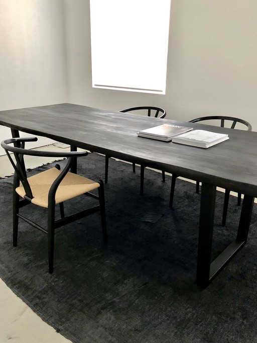 Dining/Meeting table in blackened Iroko wood