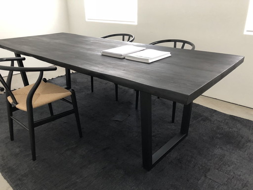 Dining/Meeting table in blackened Iroko wood