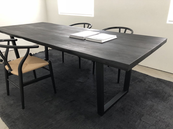 Image 1 of Dining/Meeting table in blackened Iroko wood