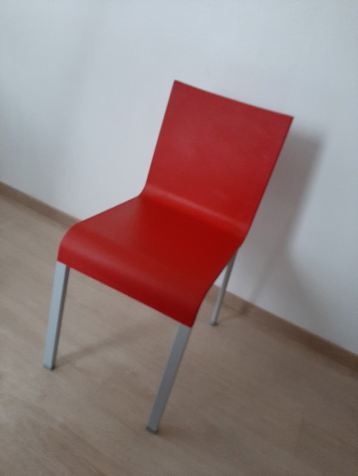 4x Red Vitra.03 Maarten Van Severen Design Chairs