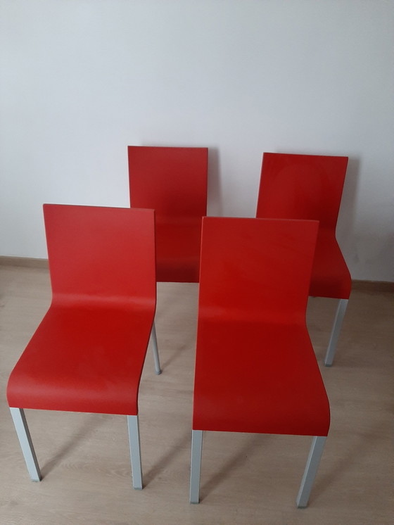 Image 1 of 4x Red Vitra.03 Maarten Van Severen Design Chairs