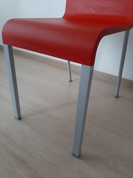 Image 1 of 4x Red Vitra.03 Maarten Van Severen Design Chairs