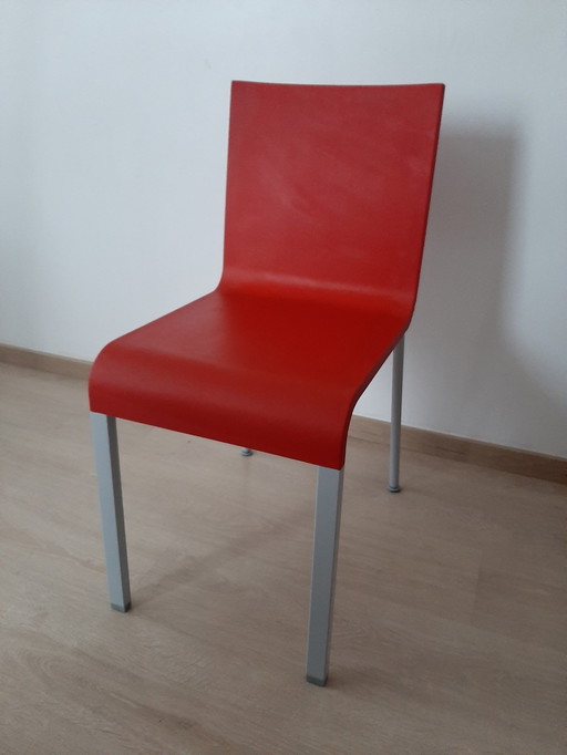 4x Red Vitra.03 Maarten Van Severen Design Chairs