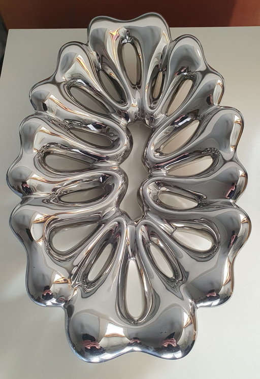 Design Bowl of Silver Ceramic, Openwork